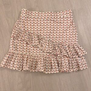 Floral ruffle skirt with built in shorts, size 8